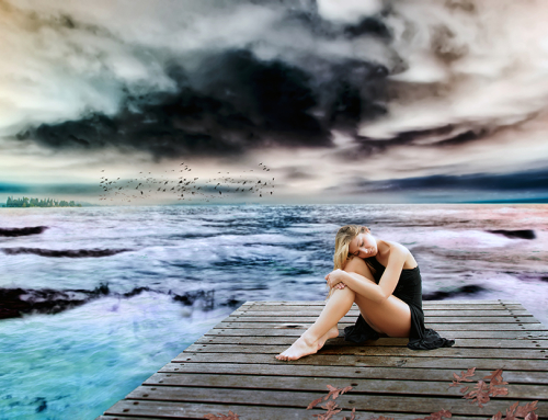 Glamour Girl in a dramatic landscape